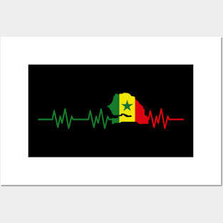 Senegal Heartbeat Flag Pulse Africa Posters and Art